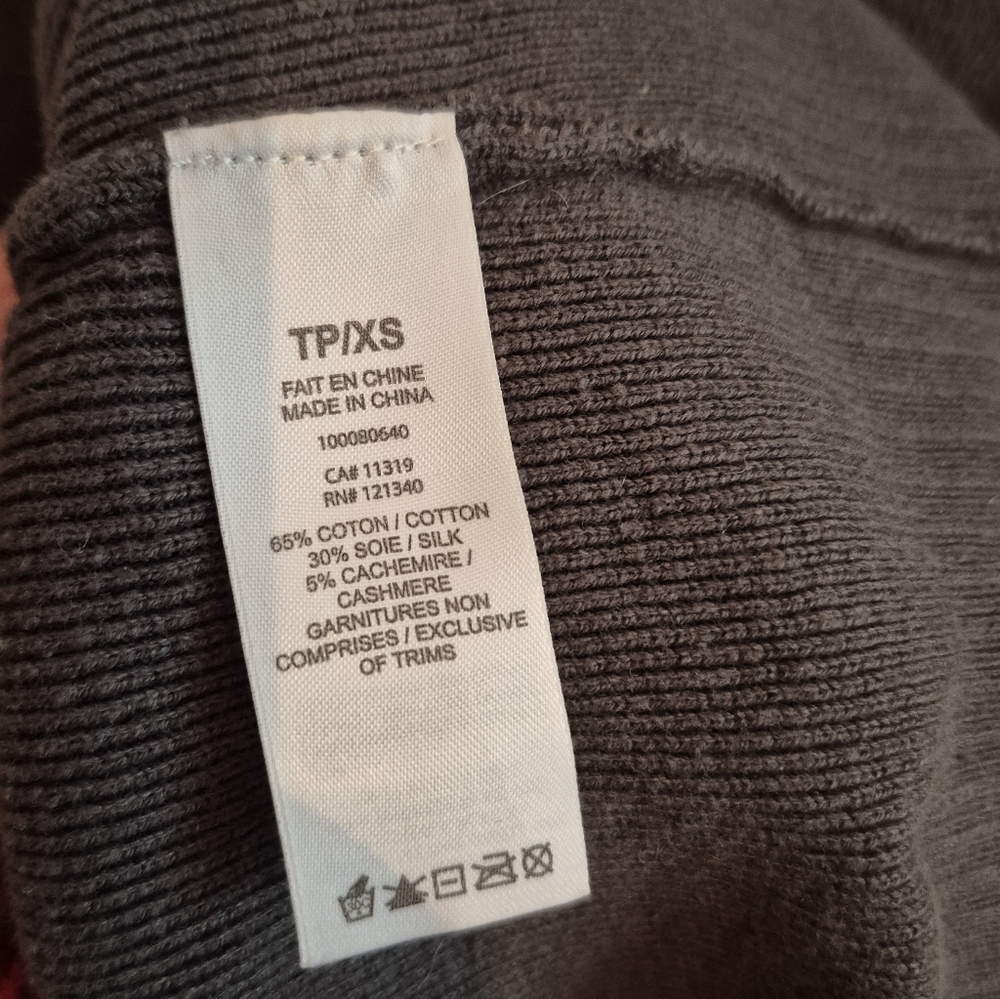 Cotton Silk And Cashmere Dark Green Sweater By Dynamite Oversized XS - Picture 6 of 6